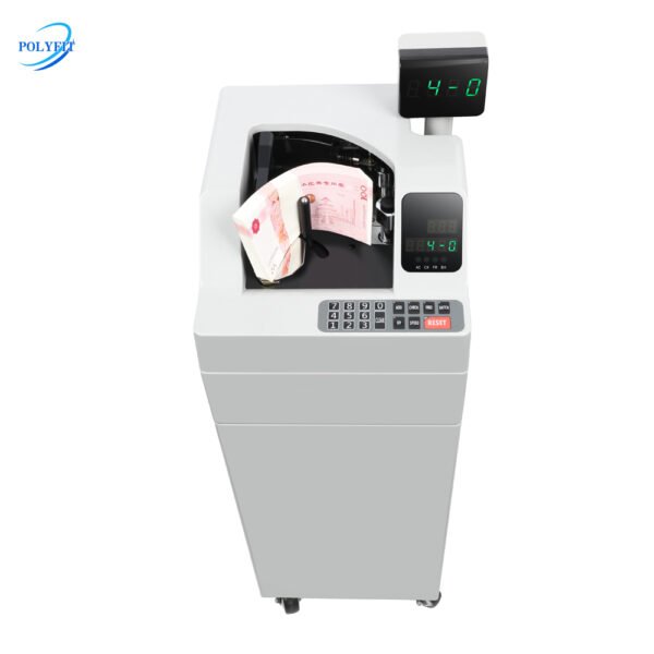 vacuum note counting machine with built-in rotatable customer display